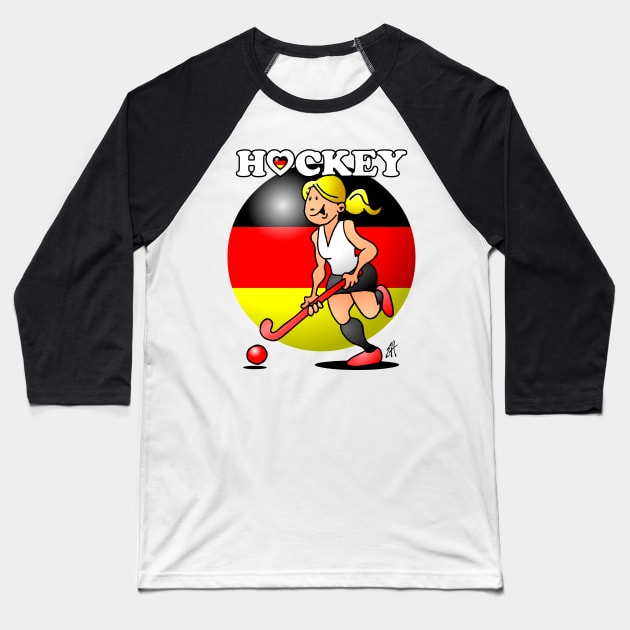 Hockey lady of the German field hockey team. Baseball T-Shirt by Cardvibes